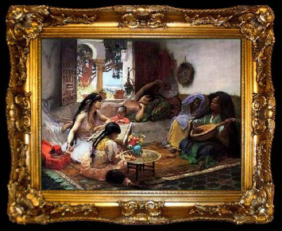 framed  unknow artist Arab or Arabic people and life. Orientalism oil paintings  318, ta009-2